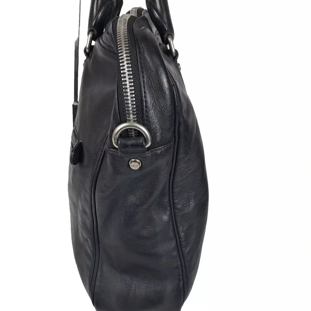 Black Leather Men's Laptop Bag